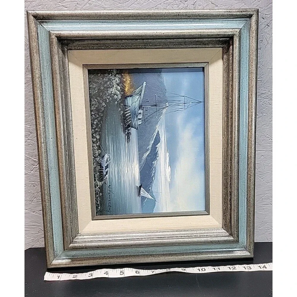 W. Vennekamp‎ Nautical Ships Boats Ocean Seascape Art Oil Painting on Canvas
